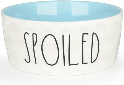 27OZ Ceramic Dog Bowl - 6 Inch Small Food Water Bowl, Heavy Duty Non-Slip Dog Dish for Medium Dogs, Food Grade Porcelain Pet Feeder Bowls, Microwave & Dishwasher Safe, Blue