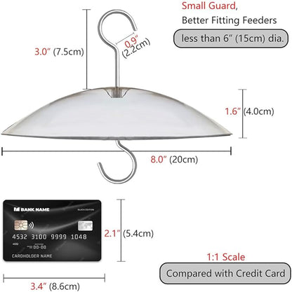 8" Mini Rain Cover for Bird Feeder/House - Clear Small Protective Dome Guard Against Rain/Snow/Sun - Dia. 20CM