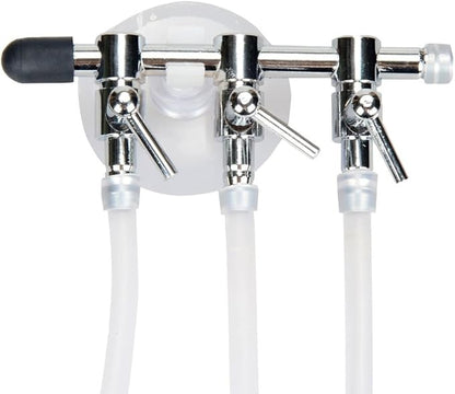 Aquarium Air Pump Splitter 10 in 1 Set 3-Way Air Flow Control Lever Valve & 3 Non-Return Check Valves & 6 Suction Cups for Fish Tank Airline Air Tube Hose