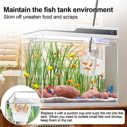2-Pack White 3-Inch Aquarium Net – Small Fish Tank Tool for Shrimp & Bettas, Fast-Dry Mesh Scoop (Dual-Purpose Cleaner & Decor) by ViiWxx