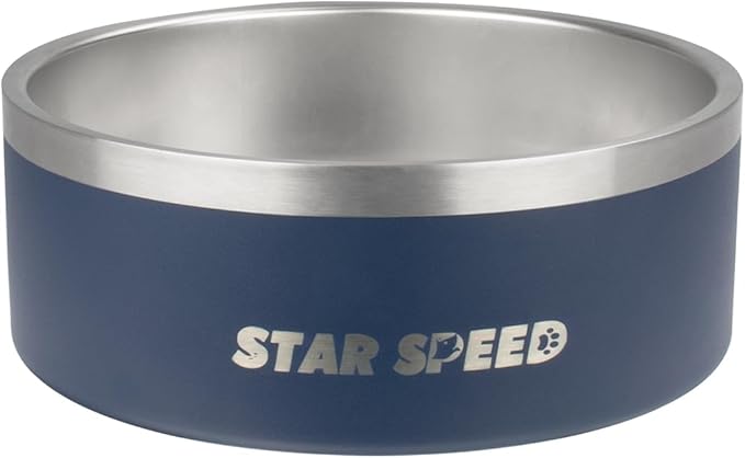 StarSpeed 42oz Stainless Steel Dog Bowls with Rubber Bottom Non-Slip Double Wall Metal Outdoor Dog Food and Water Bowls Weighted Insulated Pet Feeding Bowl for Small,Medium Sized Dogs or Cats
