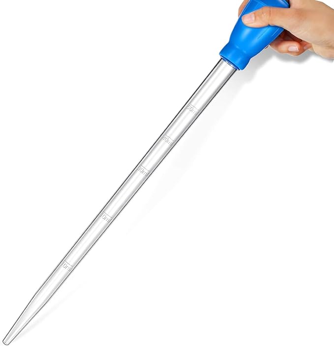 17.7in 1 Pieces Long Pipette for Fish Tank Coral Food Feeder Long Syringe Reef Coral Food Spot Feeder Tube for Reef Aquatic Plant Spider Snake Lizard，for Axolotl Tank Accessories