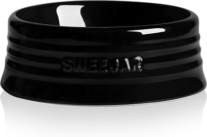 Sweejar Gradient Dog Bowl, Ceramic Dog Food Dish for Large Dogs and Large Cat, Porcelain Pet Bowl for Food and Water 32 oz (Black)