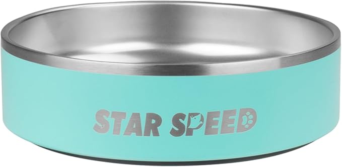 StarSpeed 24oz Stainless Steel Dog Bowls with Rubber Bottom Non-Slip Double Wall Metal Outdoor Dog Food and Water Bowls Weighted Insulated Pet Feeding Bowl for Small,Medium Sized Dogs or Cats