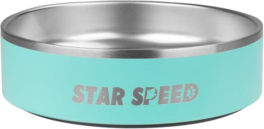 StarSpeed 24oz Stainless Steel Dog Bowls with Rubber Bottom Non-Slip Double Wall Metal Outdoor Dog Food and Water Bowls Weighted Insulated Pet Feeding Bowl for Small,Medium Sized Dogs or Cats