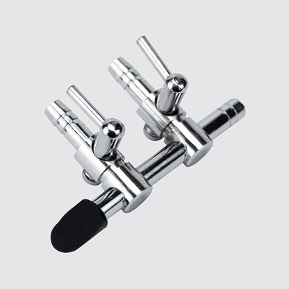 Aquarium Air Pump Splitter 7 in 1 Set 2-Way Air Flow Control Lever Valve & 2 Non-Return Check Valves & 4 Suction Cups for Fish Tank Airline Air Tube Hose