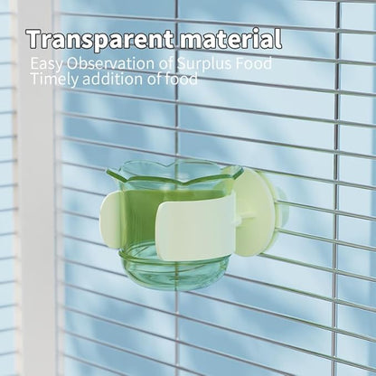 2pcs/4pcs PET Bird Bowls with Clamp, Bird Cage Feeder, Durable Water Bowl, Feeding Cups, Water Feeder for Cockatiel, Parakeet, Macaw, Finches, Lovebirds, Small Animals Gray (Light Green, 2pcs)