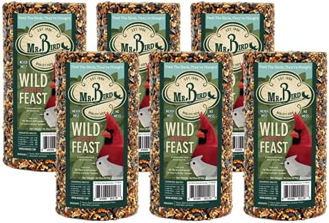 6-Pack Mr. Bird Wild Bird Feast Cylinder 28 oz. | Wild Bird Food for Outdoor Birds | Backyard Birdfeeding