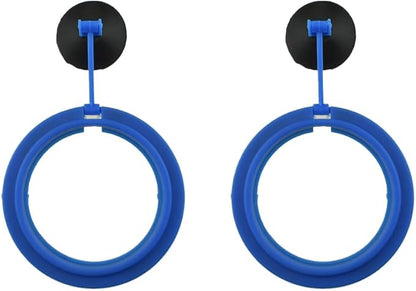 2Pcs Fish Feeding Rings Blue Round Floating Food Feeder Circle with Suction Cup for Fishes Tank Aquarium Turtle Betta Goldfish Small Fish Feeding Accessories Floating Plant Duckweed Ring