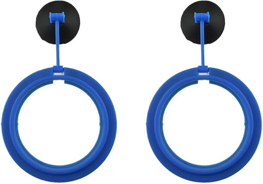2Pcs Fish Feeding Rings Blue Round Floating Food Feeder Circle with Suction Cup for Fishes Tank Aquarium Turtle Betta Goldfish Small Fish Feeding Accessories Floating Plant Duckweed Ring