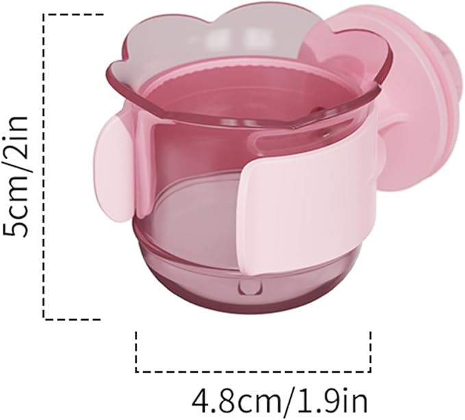 2pcs/4pcs PET Bird Bowls with Clamp, Bird Cage Feeder, Durable Water Bowl, Feeding Cups, Water Feeder for Cockatiel, Parakeet, Macaw, Finches, Lovebirds, Small Animals Gray (Pink, 4pcs)