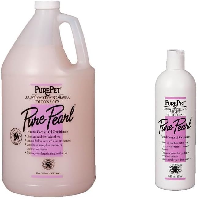 Case Prices Pure Pearl Luxury Conditioning Dog Cat Shampoo Concentrate by PurePet (16 oz Case - 12 Bottles)