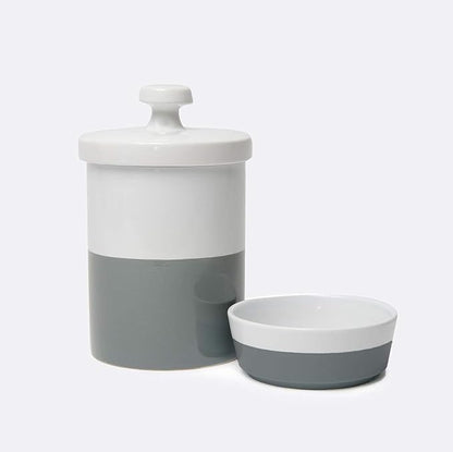 Waggo Dipper Ceramic Dog Bowl for Small and Large Breeds - Heavyweight and Durable Pet Food and Water Dish Crock, Dishwasher Safe, Modern (Dolphin, Small)