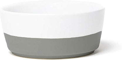 Waggo Dipper Ceramic Dog Bowl for Small and Large Breeds - Heavyweight and Durable Pet Food and Water Dish Crock, Dishwasher Safe, Modern (Dolphin, Small)