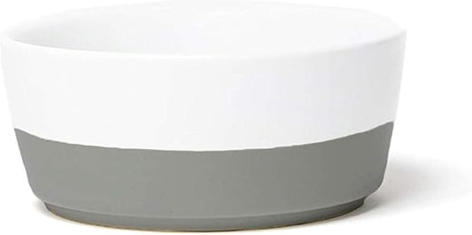 Waggo Dipper Ceramic Dog Bowl for Small and Large Breeds - Heavyweight and Durable Pet Food and Water Dish Crock, Dishwasher Safe, Modern (Dolphin, Small)