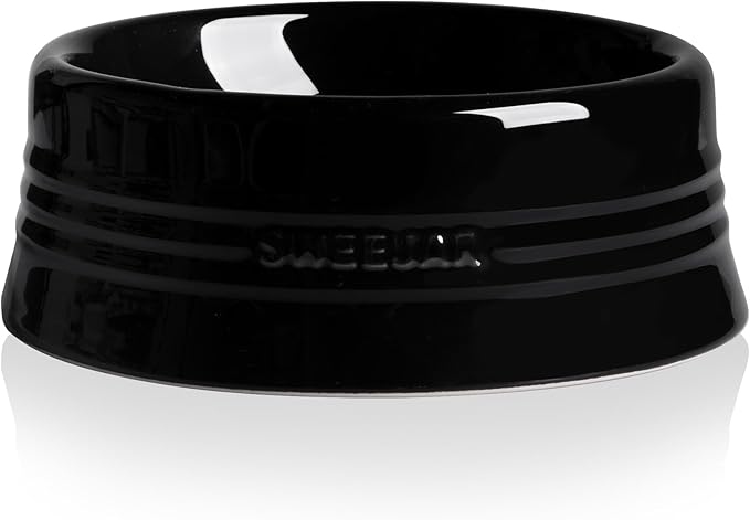 SWEEJAR Gradient Dog Bowl, Ceramic Dog Food Dish for Puppy and Large Dog, Porcelain Pet Bowl for Food and Water (Medium (18oz), Black)