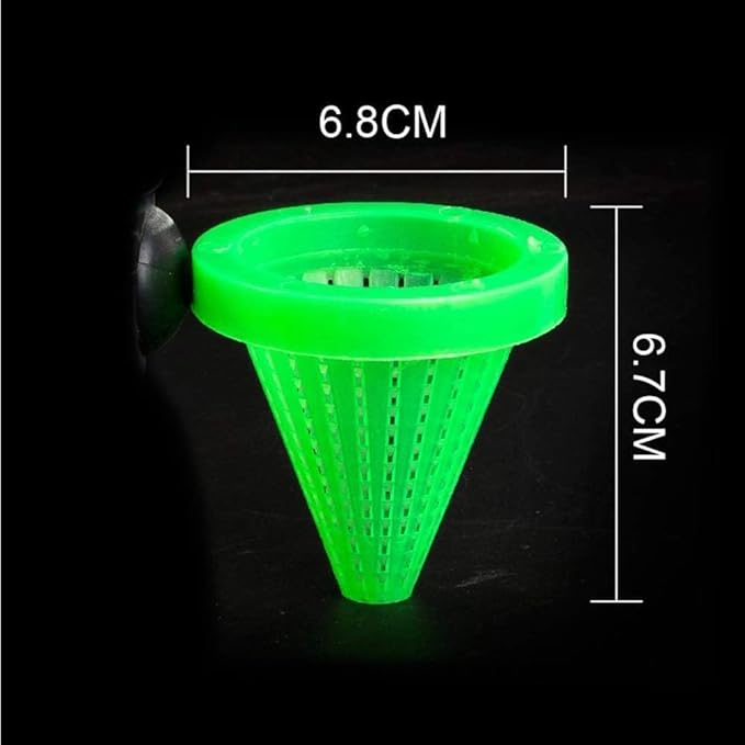 White Cone Shape Aquarium Worm Feeder, 7cm Height, Fish Food Dispenser with Suction, Live Blood Worm Plastic Cone Cup Shape Basket Feeder for Feeding Fish with Suckers