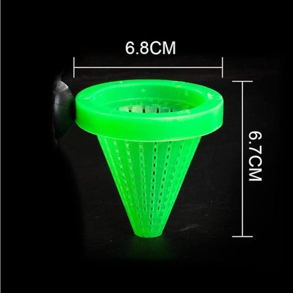 White Cone Shape Aquarium Worm Feeder, 7cm Height, Fish Food Dispenser with Suction, Live Blood Worm Plastic Cone Cup Shape Basket Feeder for Feeding Fish with Suckers
