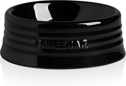Sweejar Gradient Dog Bowl, Ceramic Dog Food Dish for Puppy and Kitten, Porcelain Pet Bowl for Food and Water 8 oz (Black)