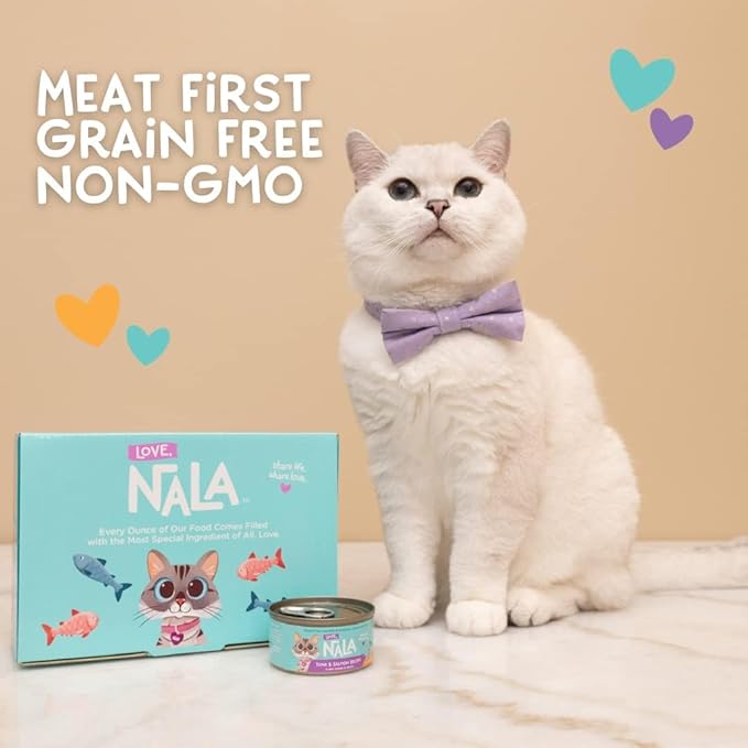 LOVE, NALA - Natural Adult Cat Wet Food - FLAKED Chicken with Pumpkin in Broth - Grain Free, Non-GMO, Digestive Fiber, Vitamins, Minerals - 12 Pack 2.4 lbs.
