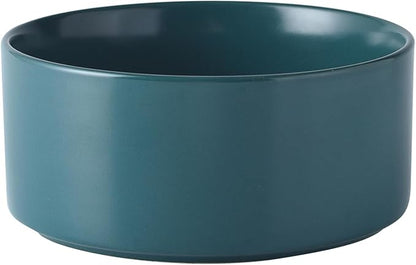 6'' Ceramic Dog Bowl - 30Oz Classic Dogs Food & Water Bowl for Small and Medium Breed Dogs, Heavy Duty Non-Slip Dog Dishes, Food Grade Stoneware Pet Bowl, Dishwasher & Microwave Safe, Green