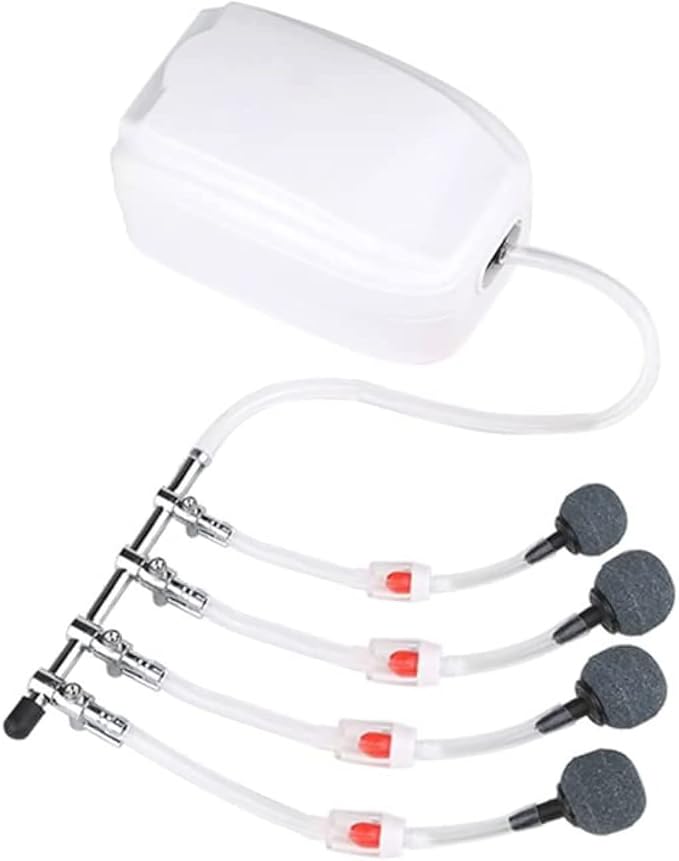 Aquarium Air Pump Splitter 13 in 1 Set 4-Way Air Flow Control Lever Valve & 4 Non-Return Check Valves & 8 Suction Cups for Fish Tank Airline Air Tube Hose