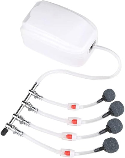 Aquarium Air Pump Splitter 13 in 1 Set 4-Way Air Flow Control Lever Valve & 4 Non-Return Check Valves & 8 Suction Cups for Fish Tank Airline Air Tube Hose