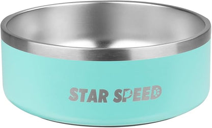 StarSpeed 42oz Stainless Steel Dog Bowls with Rubber Bottom Non-Slip Double Wall Metal Outdoor Dog Food and Water Bowls Weighted Insulated Pet Feeding Bowl for Small,Medium Sized Dogs or Cats