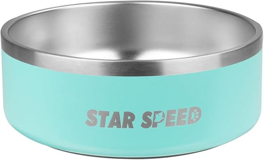 StarSpeed 42oz Stainless Steel Dog Bowls with Rubber Bottom Non-Slip Double Wall Metal Outdoor Dog Food and Water Bowls Weighted Insulated Pet Feeding Bowl for Small,Medium Sized Dogs or Cats