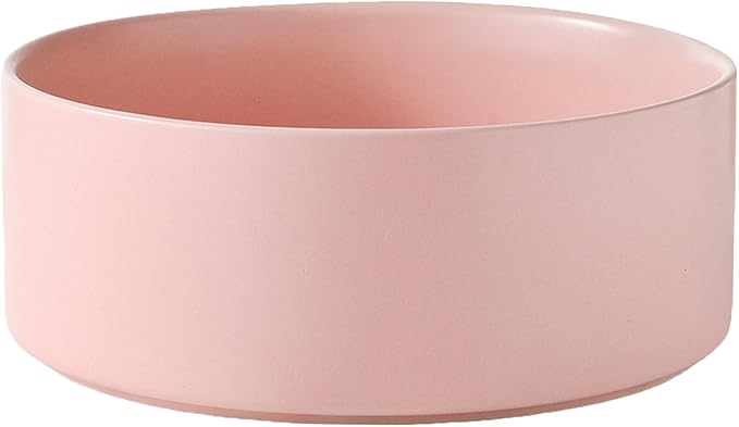 8'' Ceramic Dog Bowl - 70Oz Classic Dogs Food & Water Bowl for Medium and Large Breeds, Heavy-Duty Non-Slip Dog Dish, Food Grade Stoneware Pet Bowl, Dishwasher & Microwave Safe, Pink