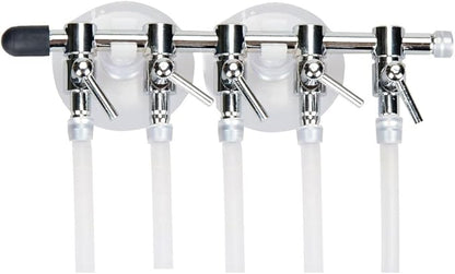 Aquarium Air Pump Splitter 16 in 1 Set 5-Way Air Flow Control Lever Valve & 5 Non-Return Check Valves & 10 Suction Cups for Fish Tank Airline Air Tube Hose
