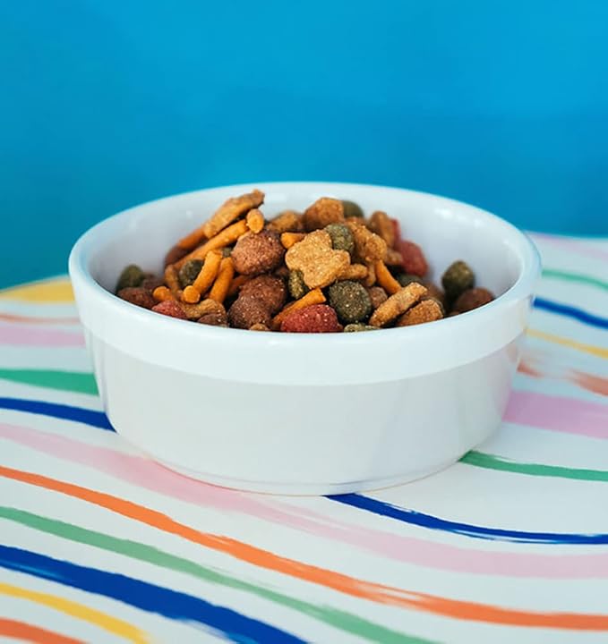 Waggo Dipper Ceramic Dog Bowl for Small and Large Breeds - Heavyweight and Durable Pet Food and Water Dish Crock, Dishwasher Safe, Modern (Light Grey, Large)