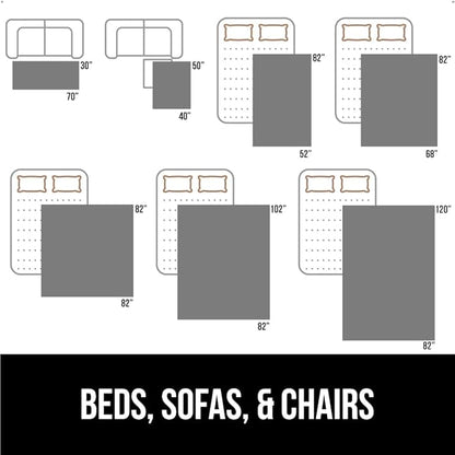 GORILLA GRIP Waterproof Dog Blanket, 82x82 Couch Cover for Dogs Washable, Protects Sofa, Furniture, Crate, Car, RV Essentials Pet Supplies, Tear and Slip Resistant Leakproof Cushion Cover, Gray Paw