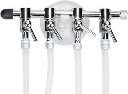Aquarium Air Pump Splitter 13 in 1 Set 4-Way Air Flow Control Lever Valve & 4 Non-Return Check Valves & 8 Suction Cups for Fish Tank Airline Air Tube Hose