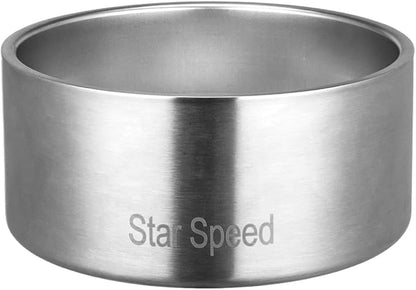 StarSpeed Stainless Steel Dog Bowl. Dog Water Bowls for Large Dogs with Rubber Bottom, Drop Resistant and Durable, Keeps Cold, Holds 8 Cups of Water, Fits Different Size Dog Bowls. (64oz, Stainless)