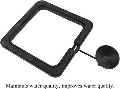 2Pcs Fish Feeding Rings Black Mixed Shape Floating Food Feeder Circle with Suction Cup for Fishes Tank Aquarium Turtle Betta Goldfish Small Fish Feeding Accessories Floating Plant Duckweed Ring