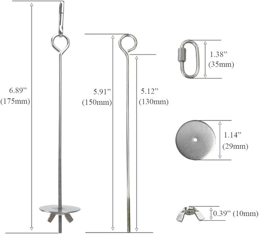 2pcs Hanging Bird Treat Skewer Parrot Fruit Feeder with Washer, 6.9 Inch Stainless Steel Bird Fruit Fork Food Holder for Bird Cage Bird Feeder Foraging Toy for Parrot Parakeet Conure, LXLVOUEG