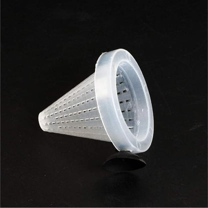 White Cone Shape Aquarium Worm Feeder, 7cm Height, Fish Food Dispenser with Suction, Live Blood Worm Plastic Cone Cup Shape Basket Feeder for Feeding Fish with Suckers