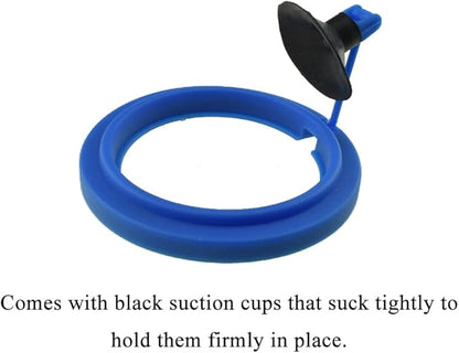 2Pcs Fish Feeding Rings Blue Round Floating Food Feeder Circle with Suction Cup for Fishes Tank Aquarium Turtle Betta Goldfish Small Fish Feeding Accessories Floating Plant Duckweed Ring