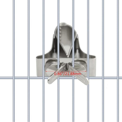 4Pack Birds Food Holders Parrot Fruit Vegetable Clips Stainless Steel Feeder Bird Cage Accessories for Bird Cockatiel Parrot