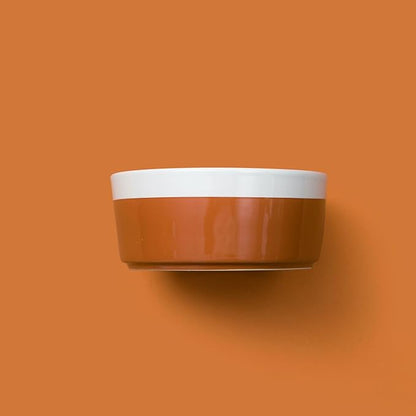 Waggo Dipper Ceramic Dog Bowl for Small and Large Breeds - Heavyweight and Durable Pet Food and Water Dish Crock, Dishwasher Safe, Modern (Teracotta, Medium)