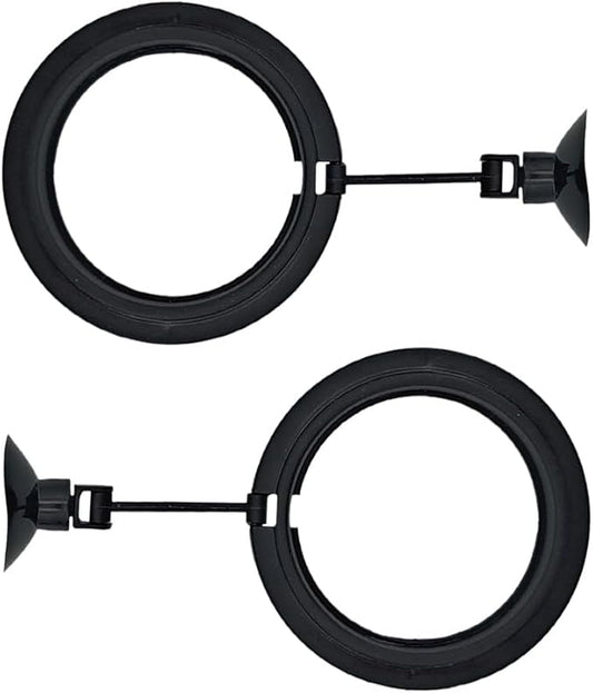 2Pcs Fish Feeding Rings Black Round Floating Food Feeder Circle with Suction Cup for Fishes Tank Aquarium Turtle Betta Goldfish Small Fish Feeding Accessories Floating Plant Duckweed Ring