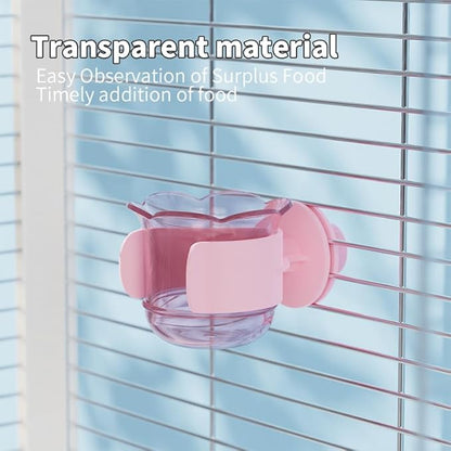 2pcs/4pcs PET Bird Bowls with Clamp, Bird Cage Feeder, Durable Water Bowl, Feeding Cups, Water Feeder for Cockatiel, Parakeet, Macaw, Finches, Lovebirds, Small Animals Gray (Pink, 4pcs)