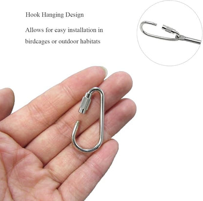 2pcs Hanging Bird Treat Skewer Parrot Fruit Feeder, 10.2 Inch Stainless Steel Bird Fruit Fork Food Holder Foraging Toy for Parrot Parakeet Conure, LXLVOUEG