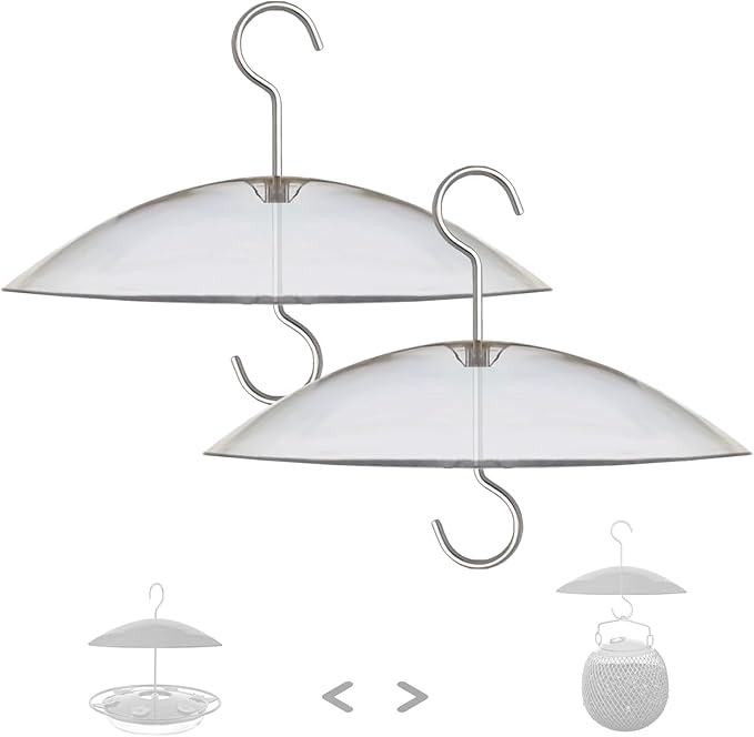 8" Mini Weather Cover for Bird Feeder - Clear 2 PC x Small Protective Dome Cover Against Rain/Snow/Sun - Dia. 20CM