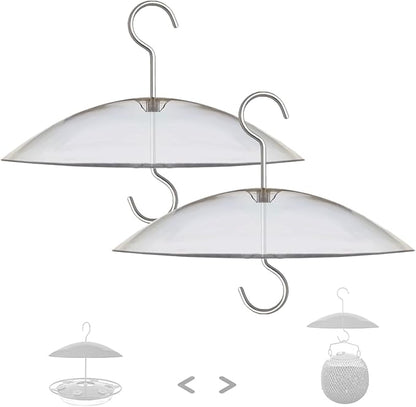 8" Mini Weather Cover for Bird Feeder - Clear 2 PC x Small Protective Dome Cover Against Rain/Snow/Sun - Dia. 20CM