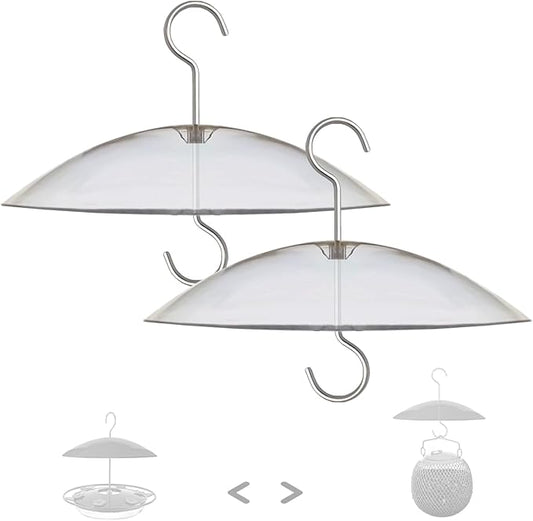 8" Mini Weather Cover for Bird Feeder - Clear 2 PC x Small Protective Dome Cover Against Rain/Snow/Sun - Dia. 20CM