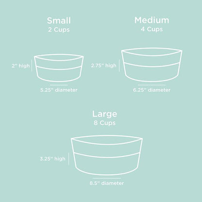 Waggo Dipper Ceramic Dog Bowl for Small and Large Breeds - Heavyweight and Durable Pet Food and Water Dish Crock, Dishwasher Safe, Modern (Cloud, Small)