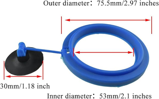 2Pcs Fish Feeding Rings Blue Round Floating Food Feeder Circle with Suction Cup for Fishes Tank Aquarium Turtle Betta Goldfish Small Fish Feeding Accessories Floating Plant Duckweed Ring