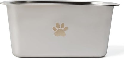 1.2 Gallons 20 Cup Non Slip Stainless Steel Large Dog Water Bowls, Outdoor Metal Dog Bowls Large Breed, High Capacity Water Bowl for Big Giant Huge Dogs, Silver